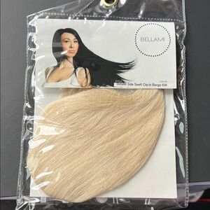 Clip-In Bangs #60 Platinum Blonde Bellami Side Swept Human Hair